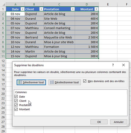 Remova arquivos duplicados do Excel: todas as técnicas