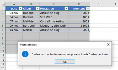 Remova arquivos duplicados do Excel: todas as técnicas