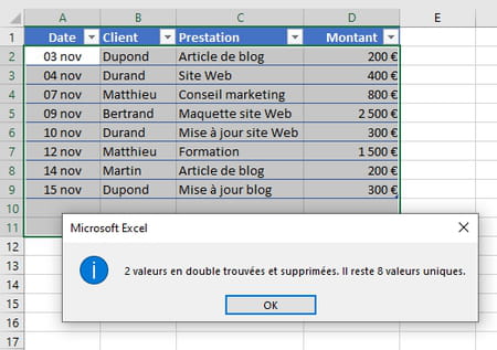 Remova arquivos duplicados do Excel: todas as técnicas