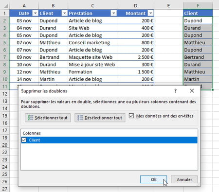 Remova arquivos duplicados do Excel: todas as técnicas