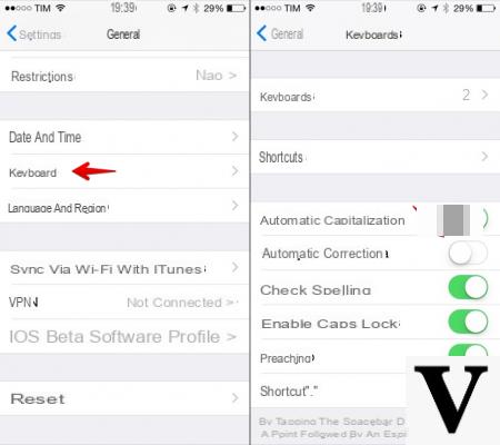 Disattivare correzione automatica iPhone