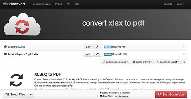 Convertir archivo de Excel a PDF