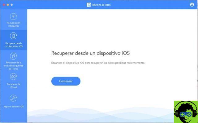 IMyfone D-Back, para recuperar dados do seu dispositivo iOS