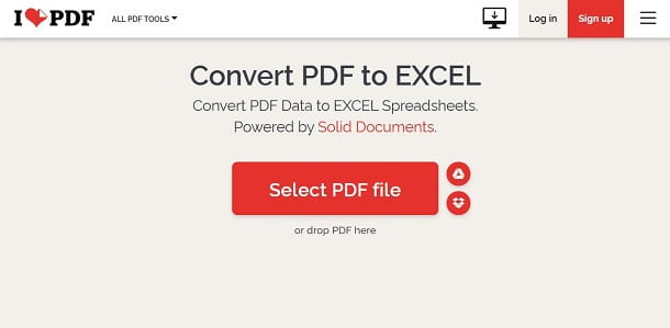 Convertir PDF a Excel
