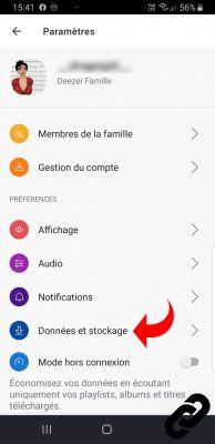 How to manage data storage on Deezer?