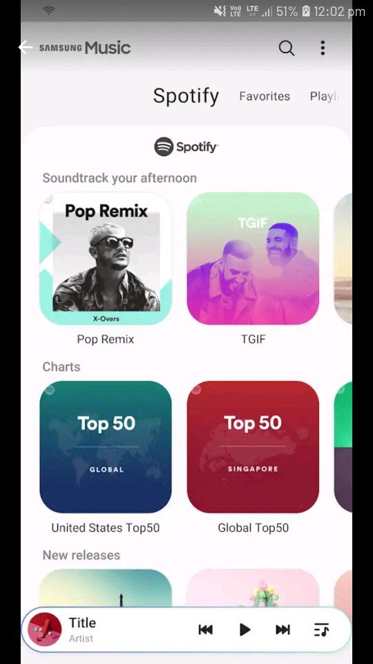 Samsung Music: Spotify is now directly accessible in the application