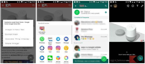 Comment envoyer des photos depuis Internet sur WhatsApp