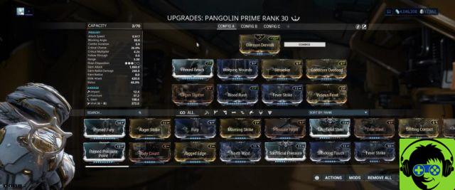 Construcción de Pangolin Prime - Warframe