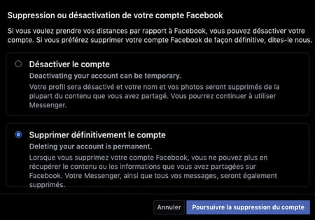 Excluir uma conta do Facebook permanente ou temporariamente