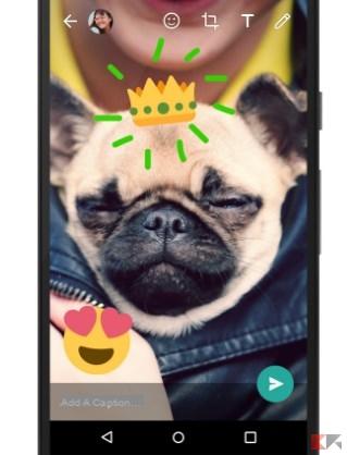 WhatsApp: emojis e desenhos em fotos e vídeos