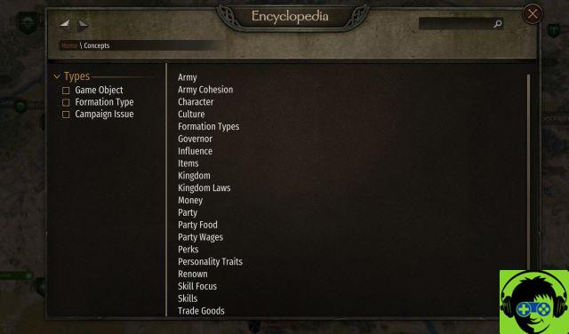 How to read and find the encyclopedia in Mount and Blade II: Bannerlord