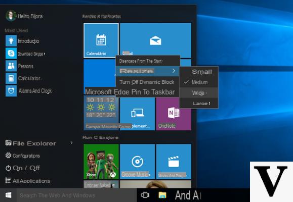 Como redimensionar o menu Iniciar do Windows 10