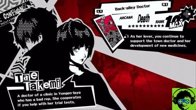 Persona 5 Royal - Guide du confident de Takemi (Décès)