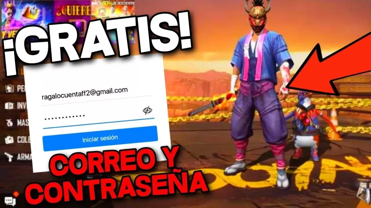 Cuentas de Free Fire gratis con correo y contraseña