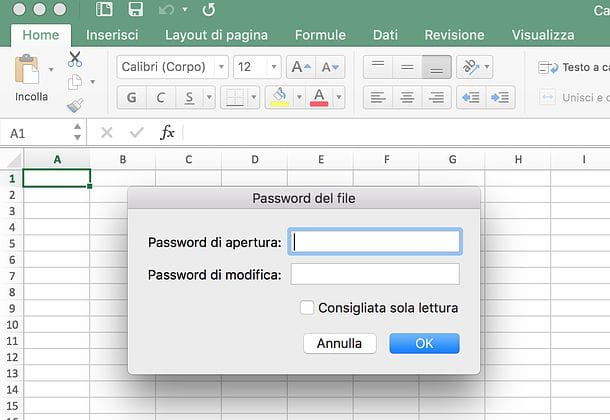How to put the password to an Excel file