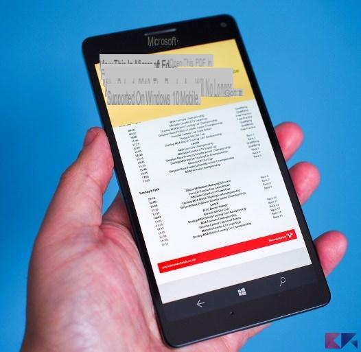 Microsoft, plus de lecteur PDF sur Windows 10 Mobile