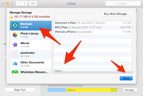 Libere espaço no iCloud