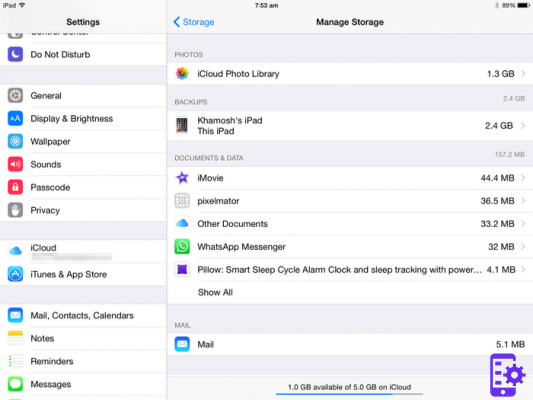 Libera espacio en iCloud