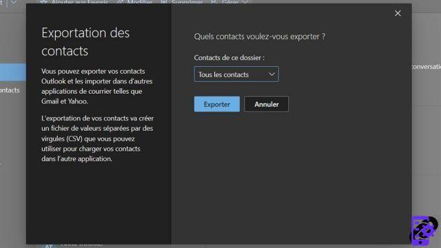 Como exportar contatos para o Outlook?