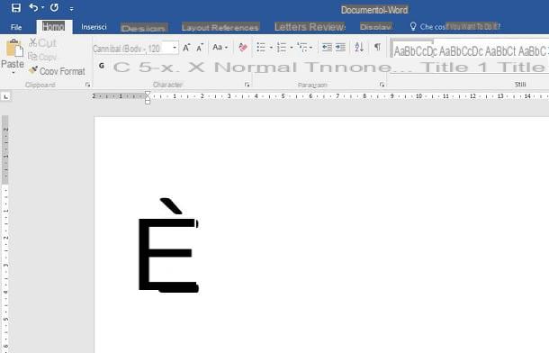 Come fare la è maiuscola su Word