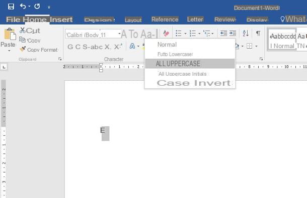 Come fare la è maiuscola su Word
