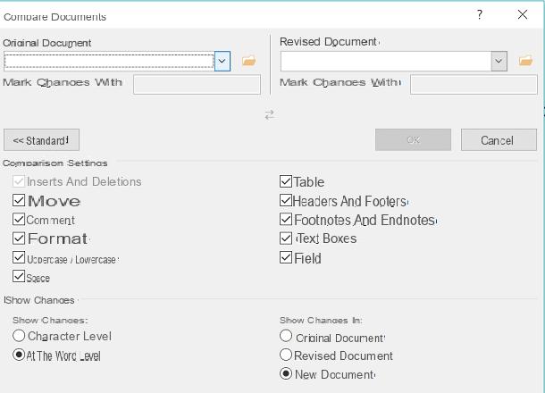 How to compare two Word files