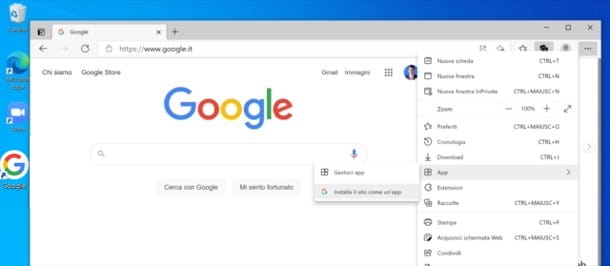 How to put the Google icon on the desktop