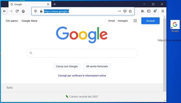 How to put the Google icon on the desktop