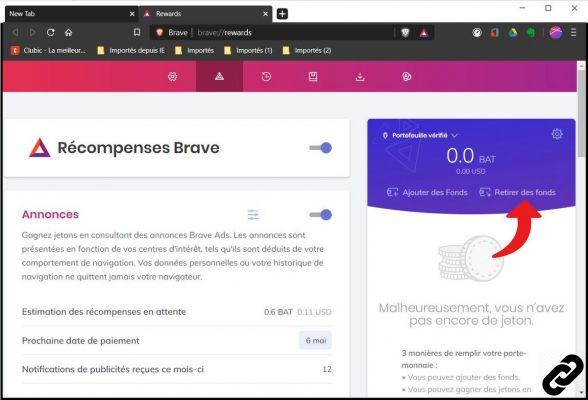 Como retirar recompensas no Brave?