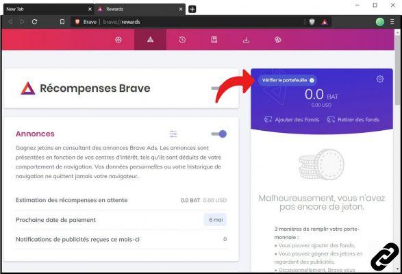 Como retirar recompensas no Brave?