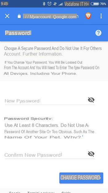 How to change your Gmail password