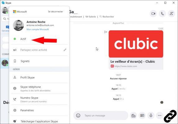 Como mudar o status da sua conexão no Skype?