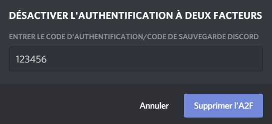 How to remove two-factor authentication on Discord?