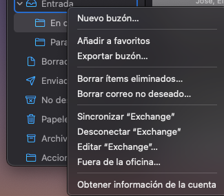 Mensagem de ausência temporária em contas do Exchange com o macOS Mail