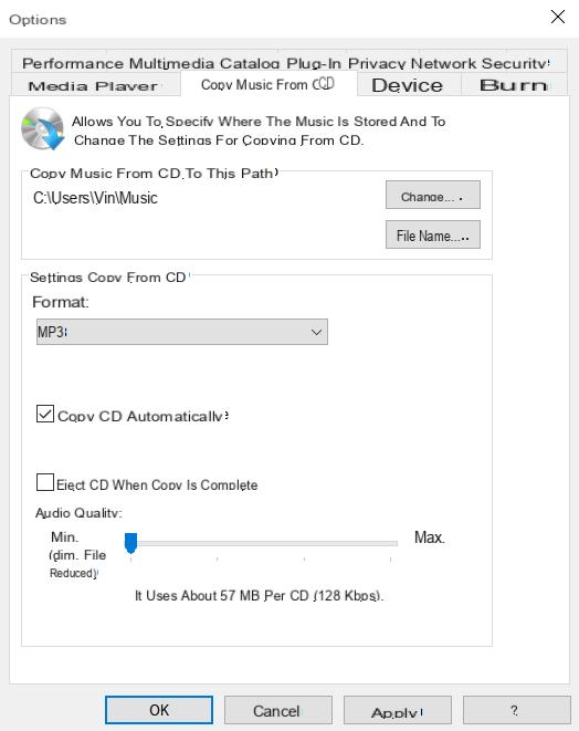 Copiar música de CD para PC e Mac -