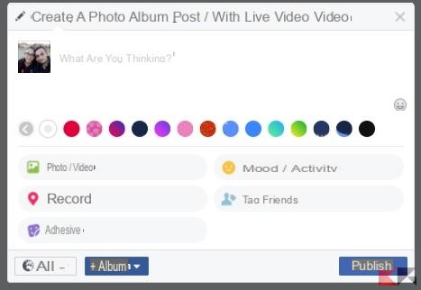 Come scrivere stati colorati su Facebook