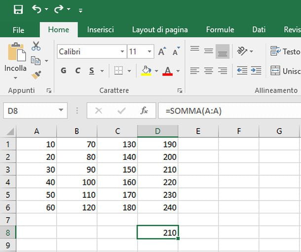 How to sum in Excel