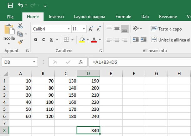 How to sum in Excel