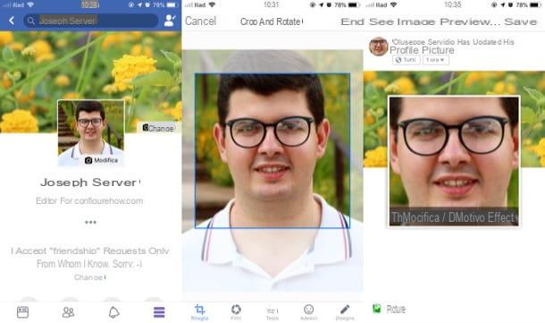 How to change the thumbnail of the Facebook profile photo